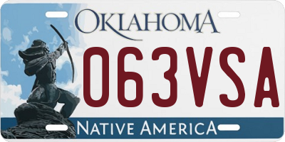 OK license plate 063VSA
