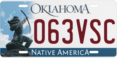 OK license plate 063VSC