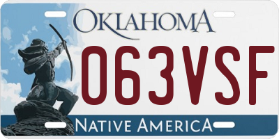 OK license plate 063VSF