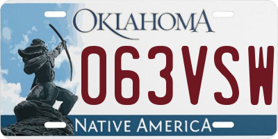 OK license plate 063VSW
