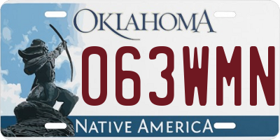 OK license plate 063WMN