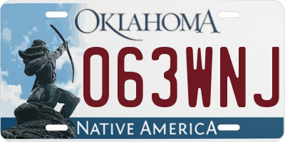 OK license plate 063WNJ
