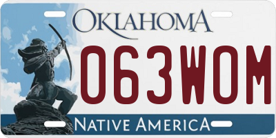 OK license plate 063WOM