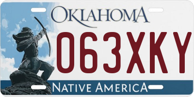 OK license plate 063XKY