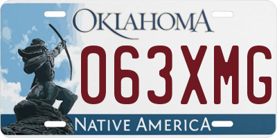 OK license plate 063XMG