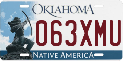 OK license plate 063XMU
