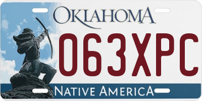 OK license plate 063XPC