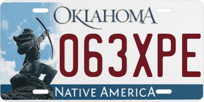 OK license plate 063XPE