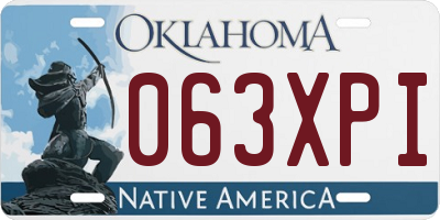 OK license plate 063XPI