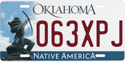 OK license plate 063XPJ