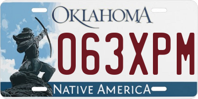 OK license plate 063XPM