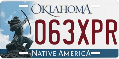 OK license plate 063XPR