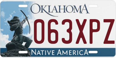 OK license plate 063XPZ