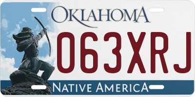 OK license plate 063XRJ