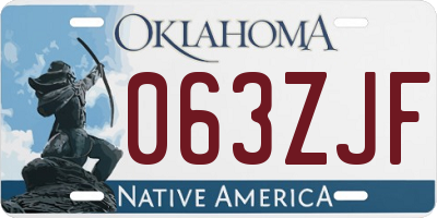 OK license plate 063ZJF