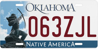 OK license plate 063ZJL
