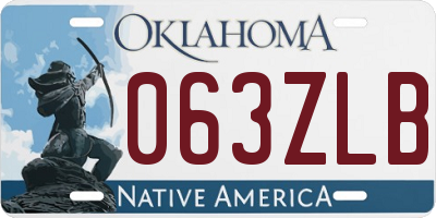 OK license plate 063ZLB