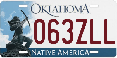 OK license plate 063ZLL