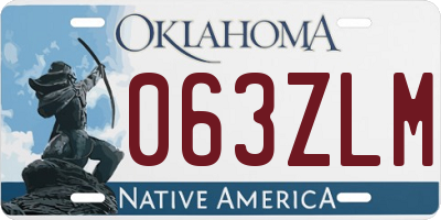 OK license plate 063ZLM