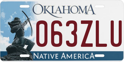 OK license plate 063ZLU