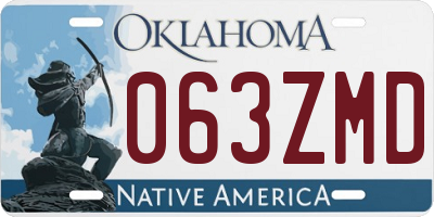 OK license plate 063ZMD