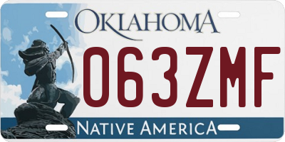 OK license plate 063ZMF