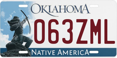 OK license plate 063ZML