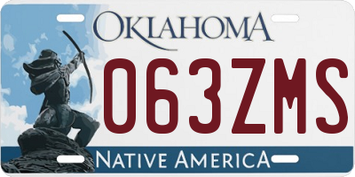OK license plate 063ZMS