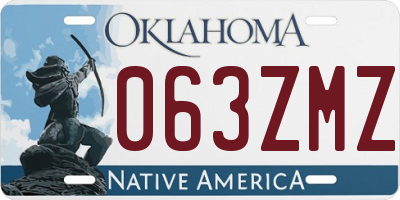 OK license plate 063ZMZ