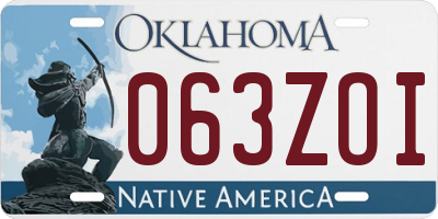 OK license plate 063ZOI