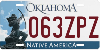 OK license plate 063ZPZ