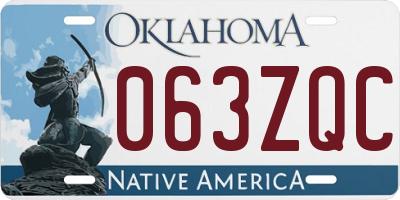 OK license plate 063ZQC