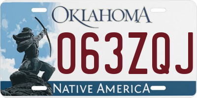 OK license plate 063ZQJ