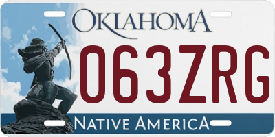 OK license plate 063ZRG