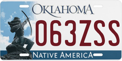 OK license plate 063ZSS