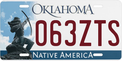 OK license plate 063ZTS