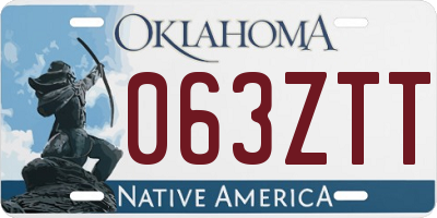 OK license plate 063ZTT