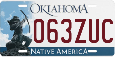 OK license plate 063ZUC