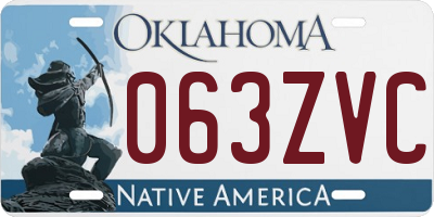 OK license plate 063ZVC