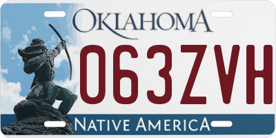 OK license plate 063ZVH