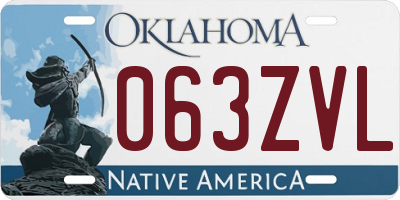 OK license plate 063ZVL