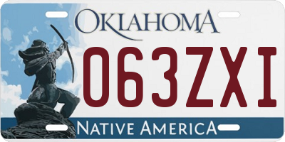 OK license plate 063ZXI