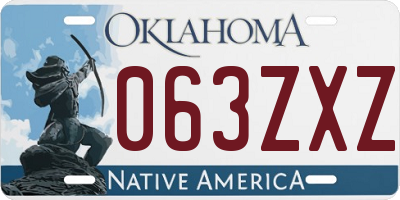 OK license plate 063ZXZ