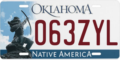 OK license plate 063ZYL