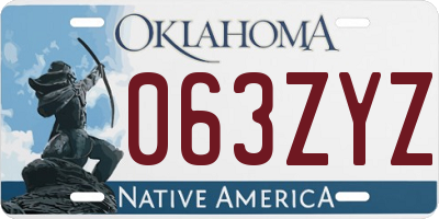 OK license plate 063ZYZ