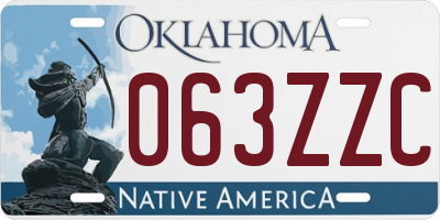 OK license plate 063ZZC