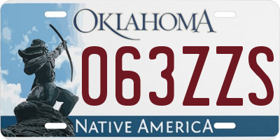 OK license plate 063ZZS