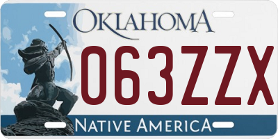 OK license plate 063ZZX