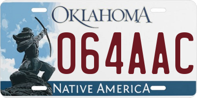 OK license plate 064AAC