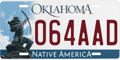 OK license plate 064AAD